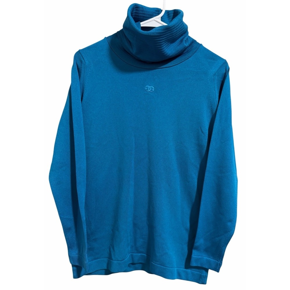Givenchy Sport Turtleneck‎ Sweater Teal Blue Pullover Designer Women's Size 38